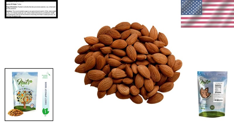 Sweet Raw Apricot Kernels - Unpasteurized, Non-GMO Treat in Resealable Bag 1LB gallery