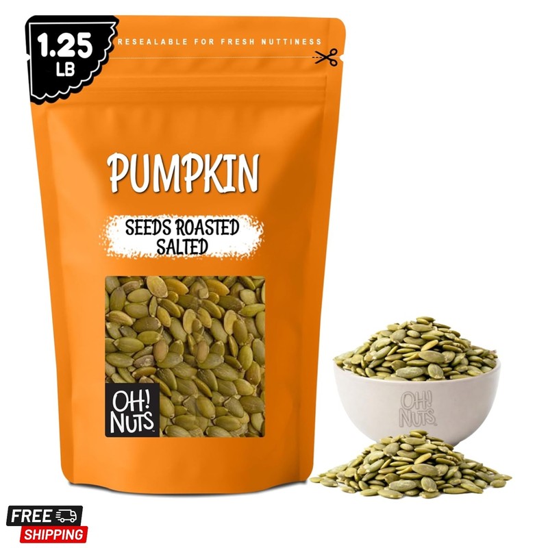 Pumpkin Seeds - Roasted Salted - 1.25 lb - No Shell Pepitas - Packed in New Y...
