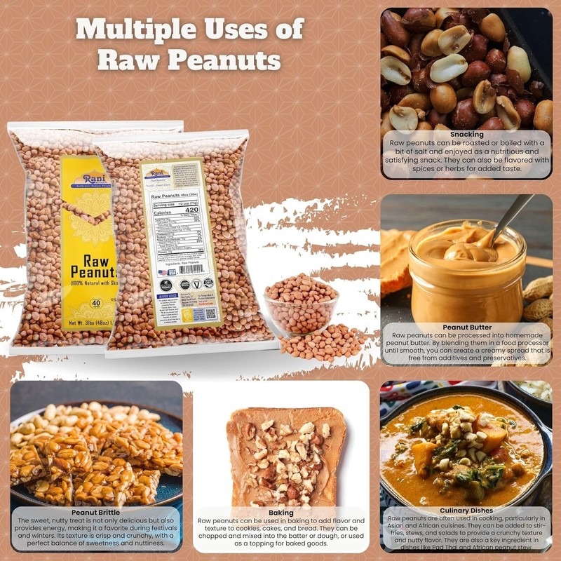 Peanuts Raw Whole Red Skin 3lb Bulk Unsalted Uncooked Kosher Non-GMO USA gallery