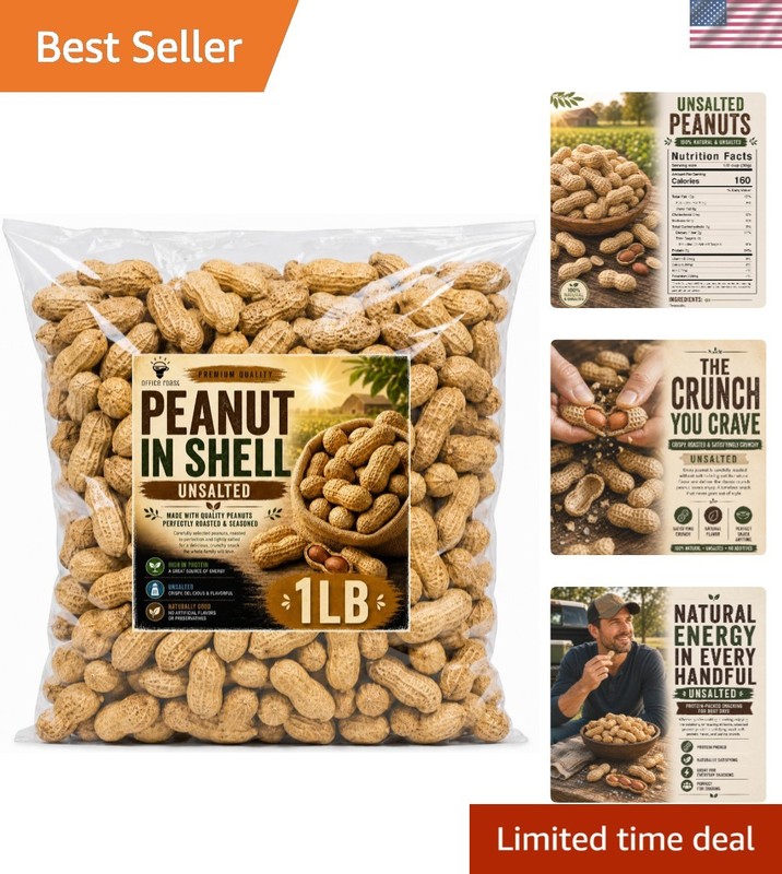 Protein-Packed Unsalted Peanuts | 1 LB Bulk Pack for Healthy Sharing & Snacking