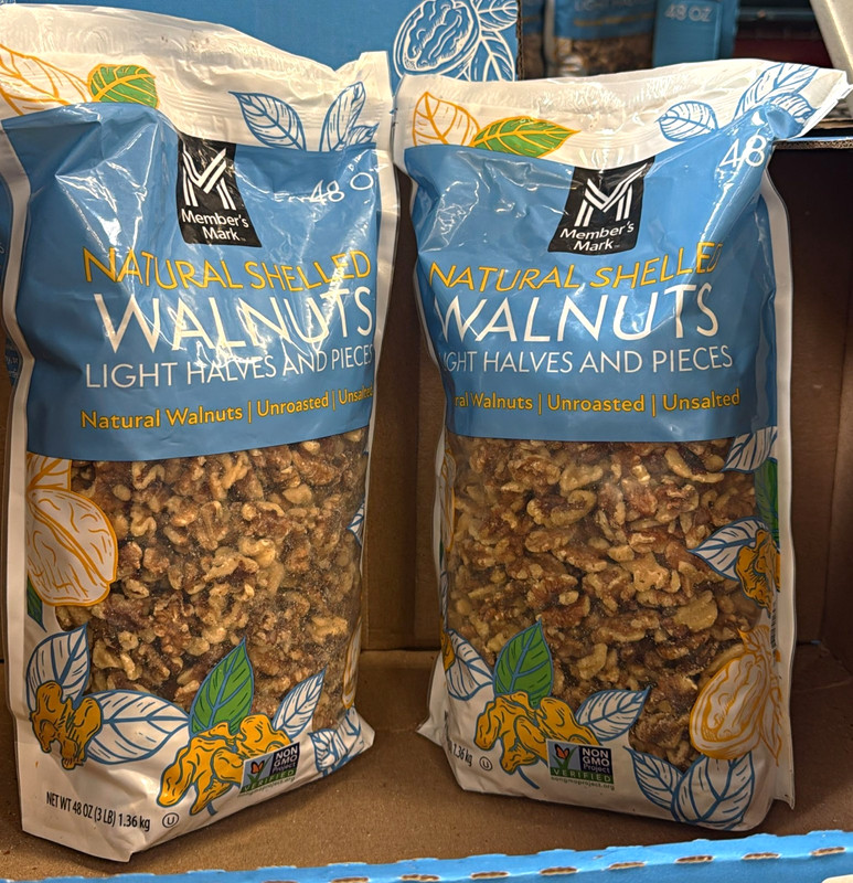 Member's Mark Natural Shelled Walnuts Pieces, Non-GMO Project Verified, 48 oz