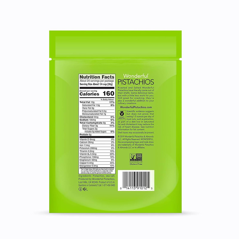 No Shell Roasted & Salted Pistachios, 24 Oz Resealable Bag - Gluten-Free Protein gallery
