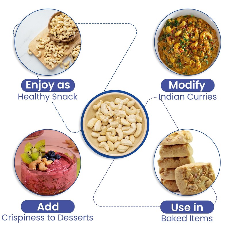 Nutraj Cashews 1 Kg Pouch | Kaju | Dry Fruits and Nuts | Grocery Items gallery