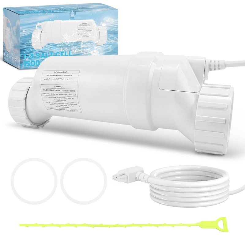 T-3 Salt Cell with Hayward W3T-Cell-3 BL1T3H 15,000 Gallons Pool, Fits AquaRi...