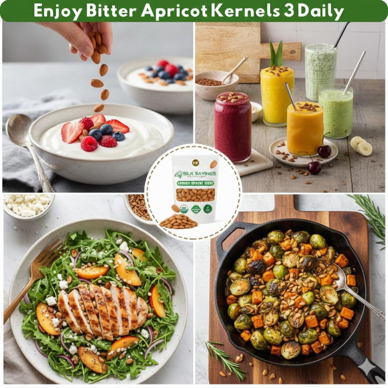 USDA Organic Bitter Apricot Kernels(1Lb) 16Oz, Natural Raw Bitter Apricot Seeds, gallery