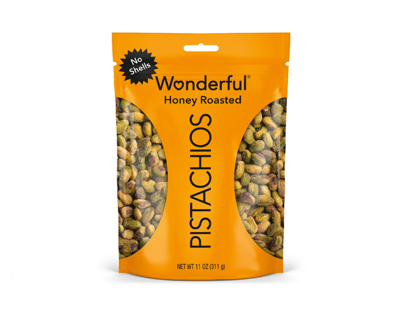 Wonderful Pistachios No Shells Honey Roasted Nuts, 11 Ounce Bag.