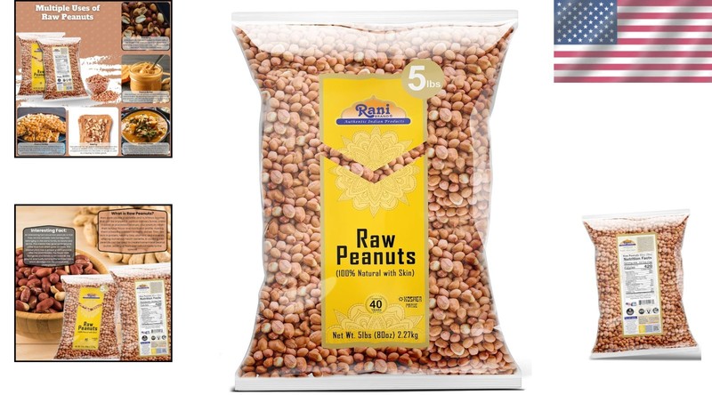 Raw Spanish Grade Peanuts 80oz 5lbs All Natural Kosher Gluten Friendly gallery