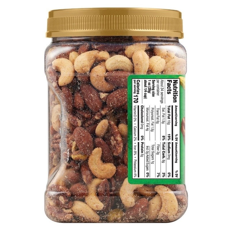 Member Mark Unsalted Deluxe Mixed Nuts Cashews Pecans Pistachios, 34 Ounces gallery