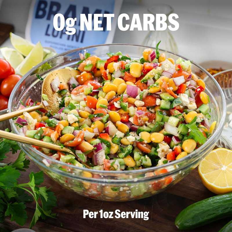 BRAMI Lupini Beans Snacks, Sea Salt & Vinegar | 7g Plant Protein, 0g Net Carbs | gallery