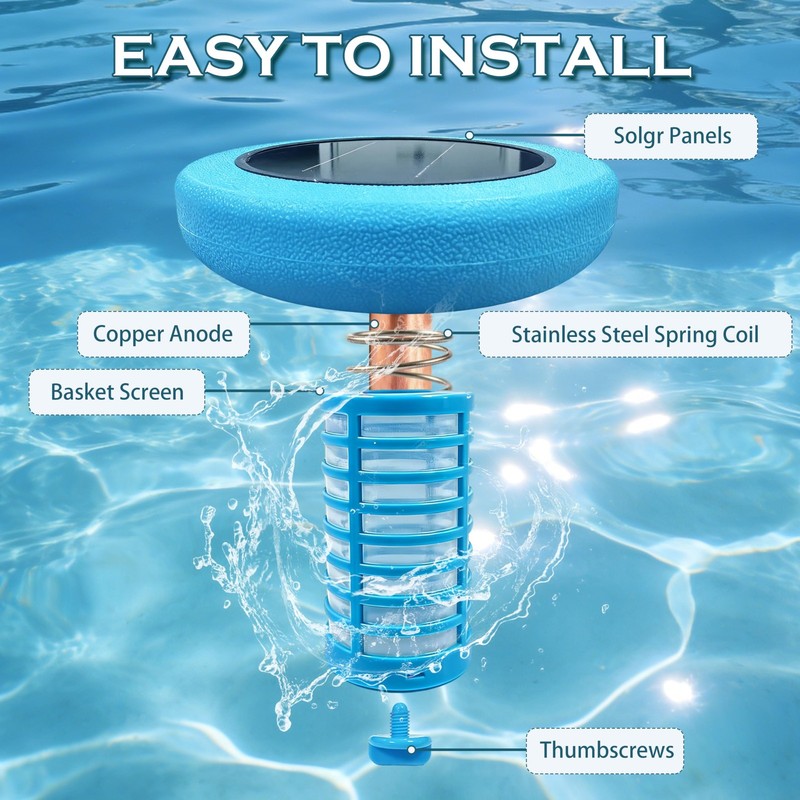 Solar Pool Ionizer - Floating Ionizer Cleaner Up to 40,000 Gallons, Large Sol... gallery
