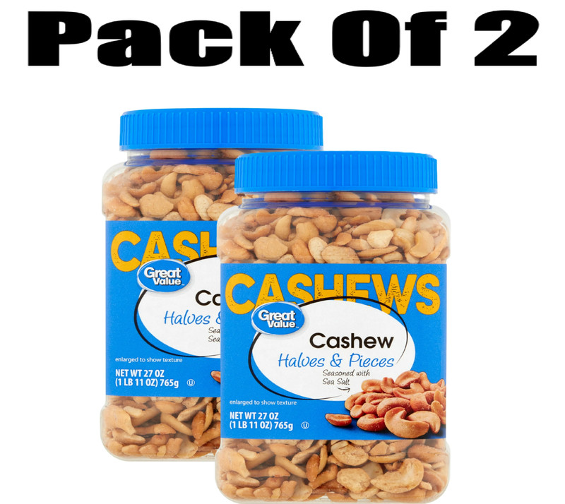 Great Value Cashew Halves & Pieces, 27 oz (PACK OF 2)