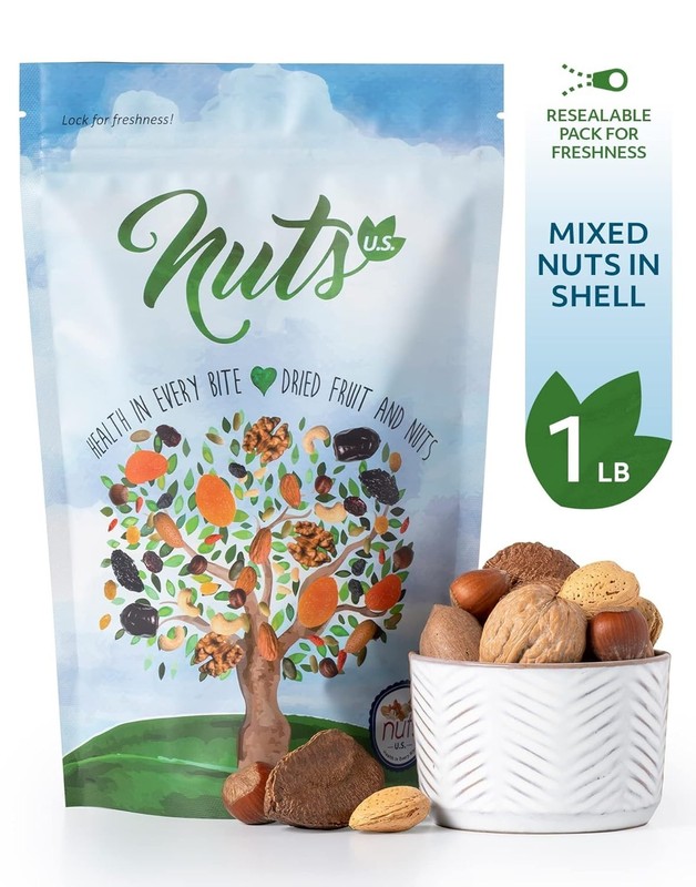 Nutty Fresh In Shell Mixed Nuts - 1 LB Resealable – Perfect for Snacking gallery