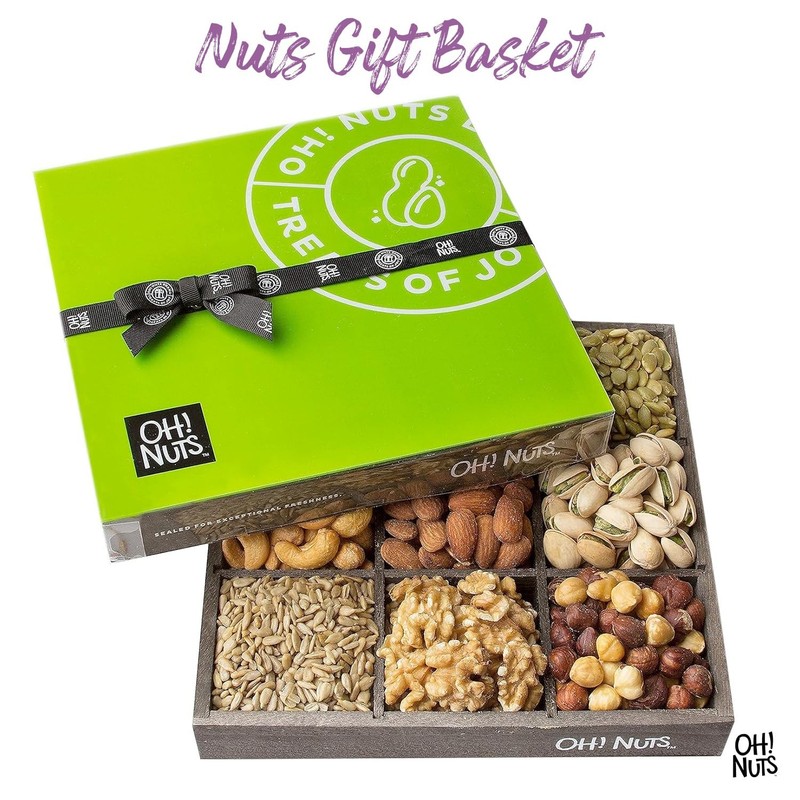Oh Nuts 9 Variety Nuts Gift Basket Gourmet Assorted Nuts Tray Gift Box gallery