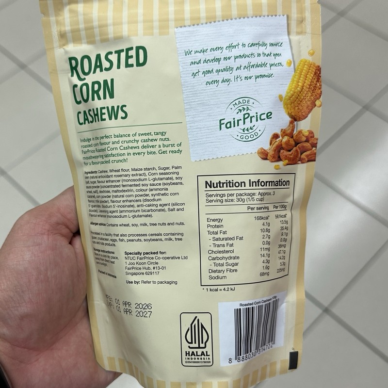 Roasted Corn Cashews Exquisitely Crafted Flavor 100g (2 Packages) gallery
