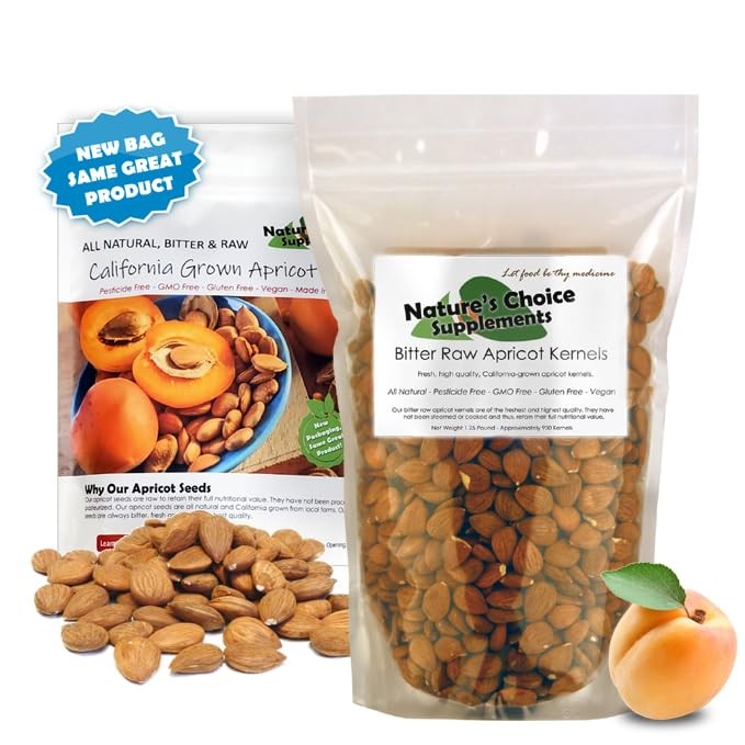 Bitter Apricot Seeds California Grown Bitter Raw 100% All Natural 1 LB