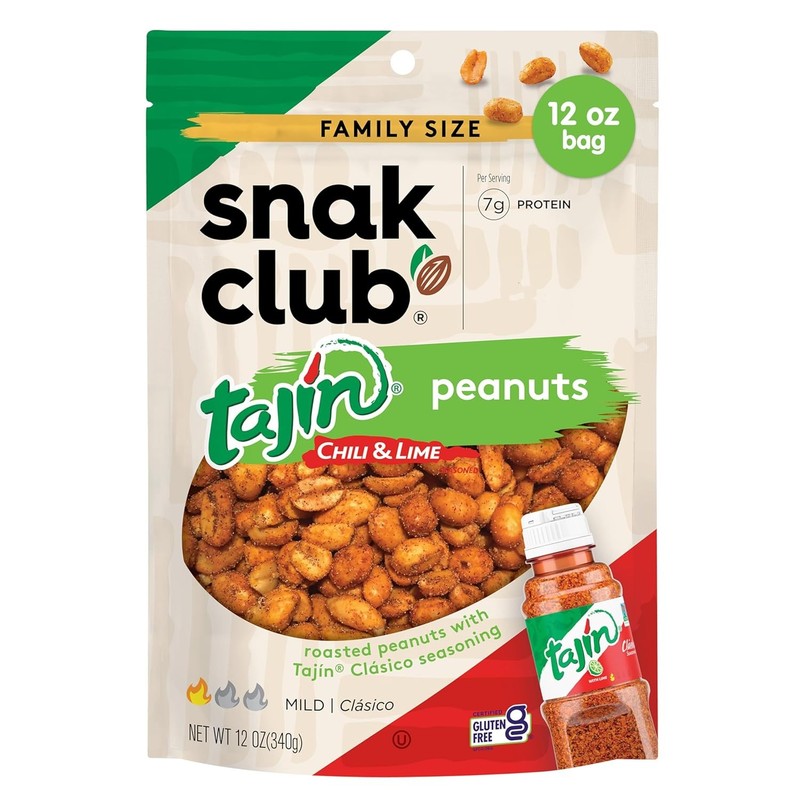 Snak Club Tajin Peanuts Roasted Chili Lime 12 oz Bag