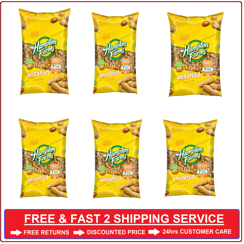 6-pack Hampton Farms Unsalted In-Shell Peanuts (5 lbs.)