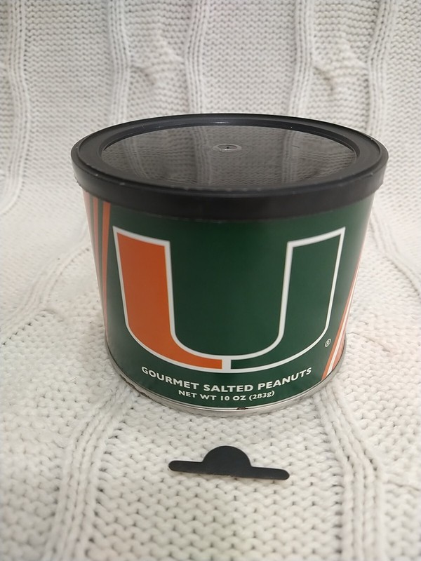 University Of Miami Gourmet Salted Peanuts Empty Can 10oz