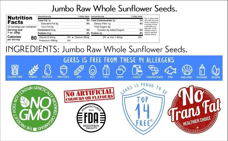 Sunflower Seeds Shell-On 2 lbs. Resealable Bag Top 14 Allergen-Free gallery