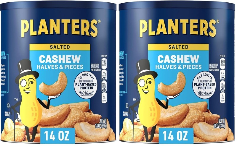 Crunchy Plant-Based Protein: Salted Cashew Halves, 28 Oz x 2 gallery