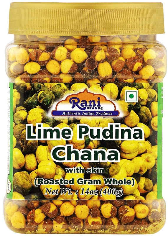 Rani Roasted Chana (Chickpeas) Lime Podina (Mint) Flavor 14oz (400g) PET Jar