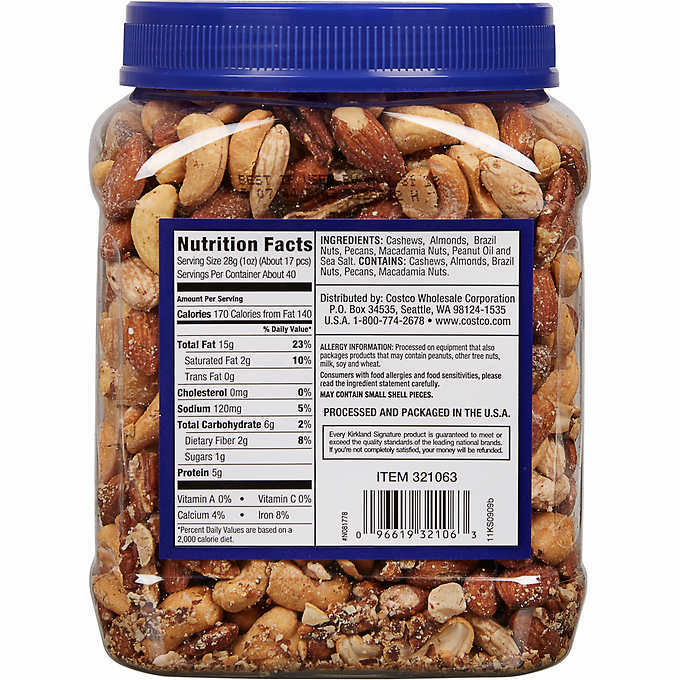 Kirkland Signature Extra Fancy Mixed Nuts Cashews 2.5lb x 2 gallery
