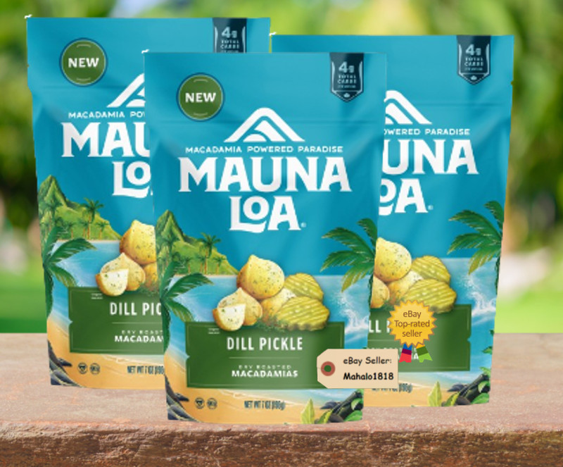 Mauna Loa Macadamia Stand Up Bag 7oz: Dill Pickle-3 bag
