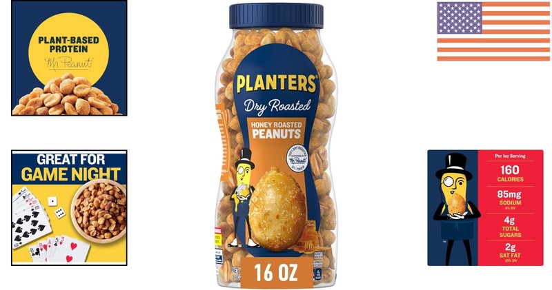 Nutritious 16oz Honey Roasted Peanuts - Perfect After School Plant-Based Snack gallery