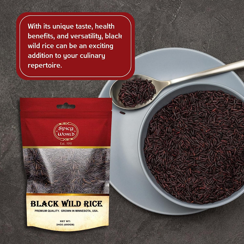 Minnesota Grown Black Wild Rice 6 Pound Bag - Premium Quality, All Natural - by gallery