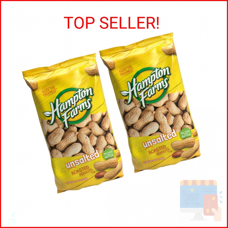 Hampton Farms – USA Grown All-Natural – Fancy Roasted In-Shell Unsalted Peanuts