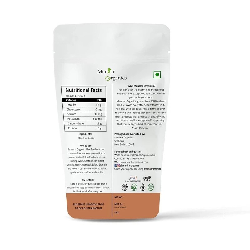 ManHar Organics Flax Seeds 250gm gallery