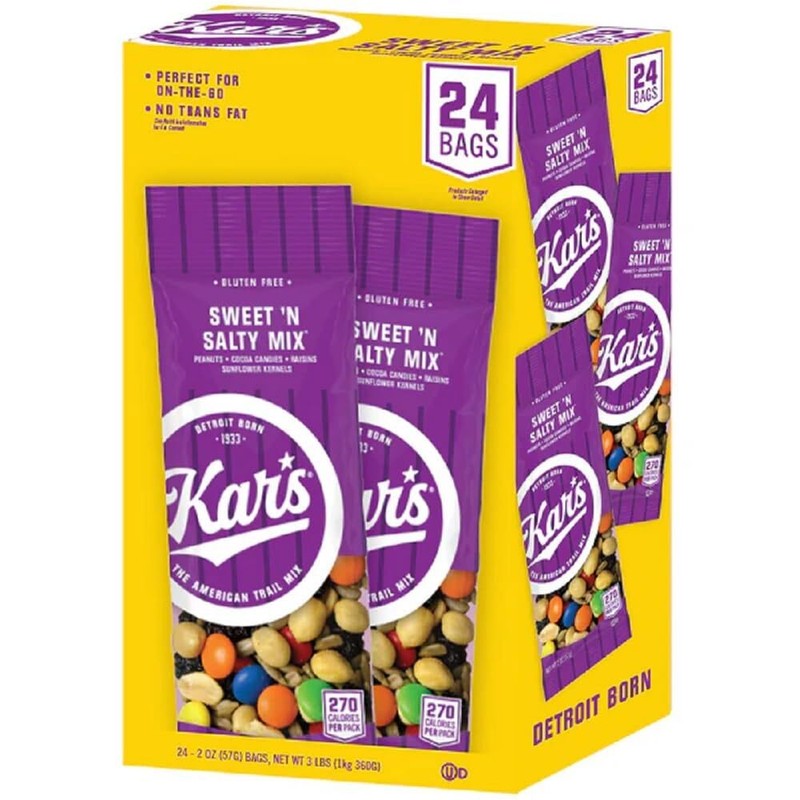Kar's Nuts Sweet N Salty Trail Mix 24 Pack 2 Ounce Gluten Free Snacks