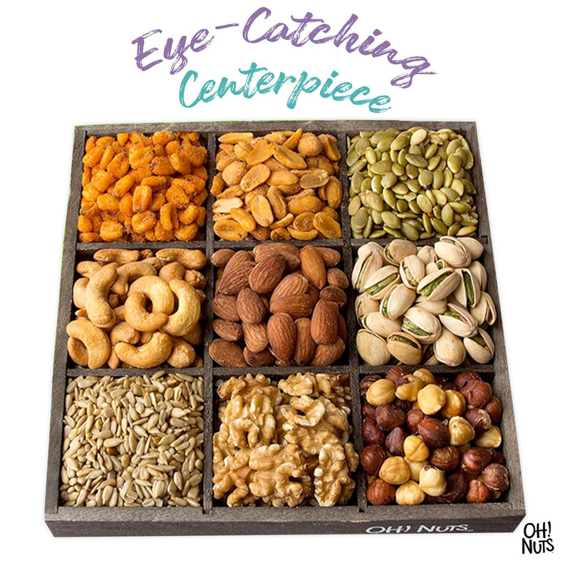 Oh! Nuts 9 Variety Nuts Gift Basket - Healthy Gift Baskets - Gourmet Assorted Nu gallery