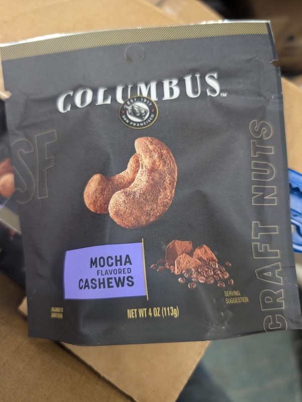 Columbus Mocha Cashews 4oz Pack of 4 Premium Quality