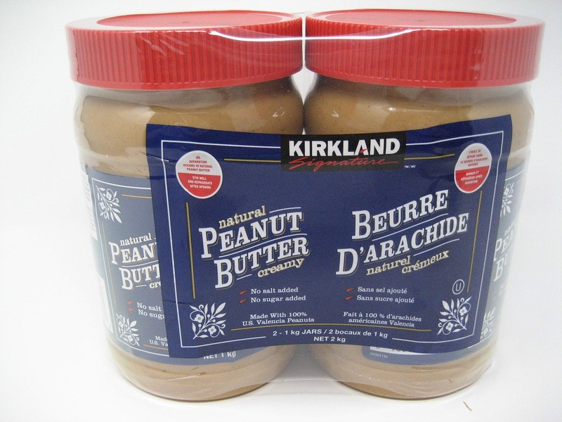 KIRKLAND ALL NATURAL PEANUT BUTTER, U.S. Valencia Peanuts 40 Ounce Each Jar, 2