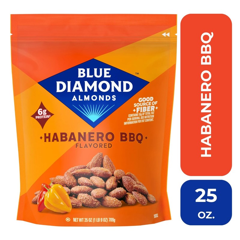 Blue Diamond Almonds Habanero BBQ Flavored Snack Nuts, 25 Oz Resealable Bag (Pac gallery