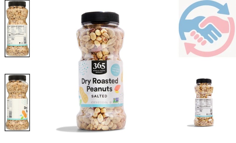 Resealable 16 Ounce Dry Roasted Peanuts - Perfect for Snacking & Recipes gallery