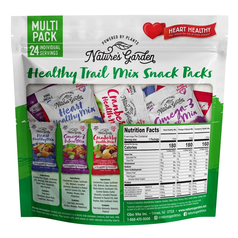 Nature Garden Trail Mix Heart Healthy Nuts Omega-3 Cranberry Pumpkin Seeds 24 Pk gallery