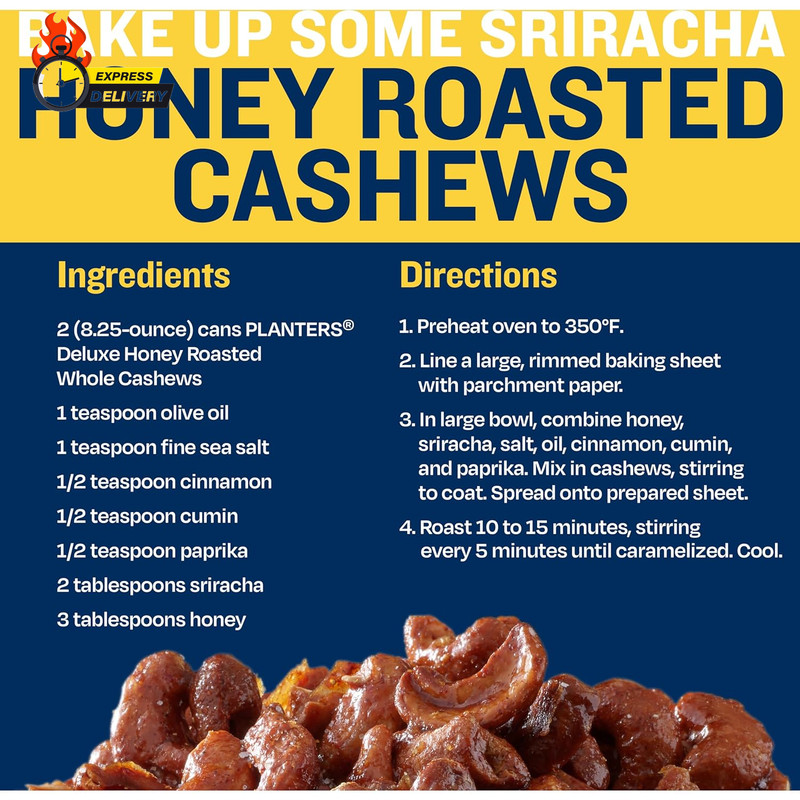 Deluxe Honey Roasted Whole Cashews, Party Snack, Plant-Based Protein, after Scho gallery