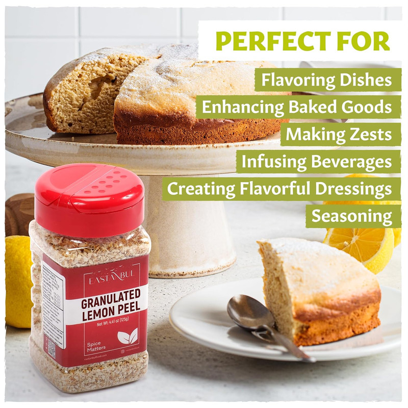 Lemon Peel, 4.41Oz, Dried Lemon Peel for Baking, Cooking, Marinades, and Rubs, P gallery