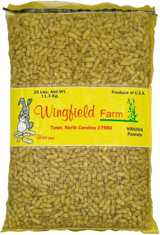 WINGFIELD-25 25 lb Virginia in Shell Animal Peanuts 25lb Bag Wildlife Yellow