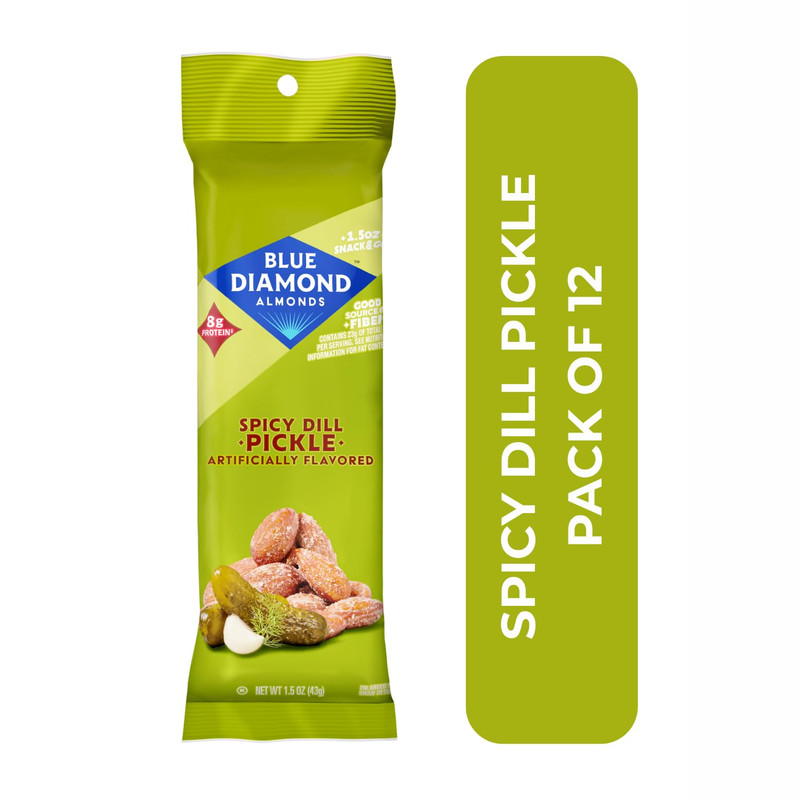 Blue Diamond Almonds, Spicy Dill Pickle Flavored Snack Nuts, Single Serve Bags ( gallery