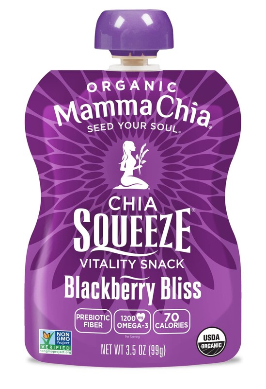 Mamma Chia Organic Vitality Squeeze Snack, Blackberry Bliss, 3.5 Ounce gallery