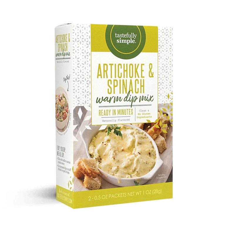 Tastefully Simple Artichoke and Spinach Warm Dip Mix 0.5 Ounce Pack of 2