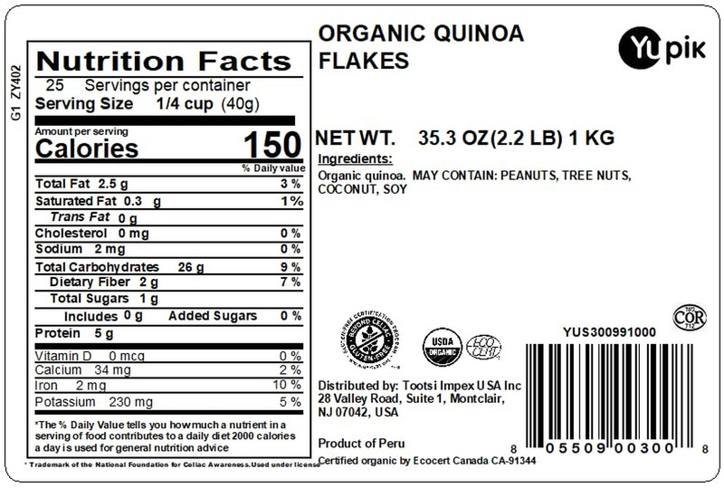 Organic White Quinoa Flakes, 2.2 Lb (35.2 Oz), Non-Gmo, Gluten-Free, Kosher, Veg gallery