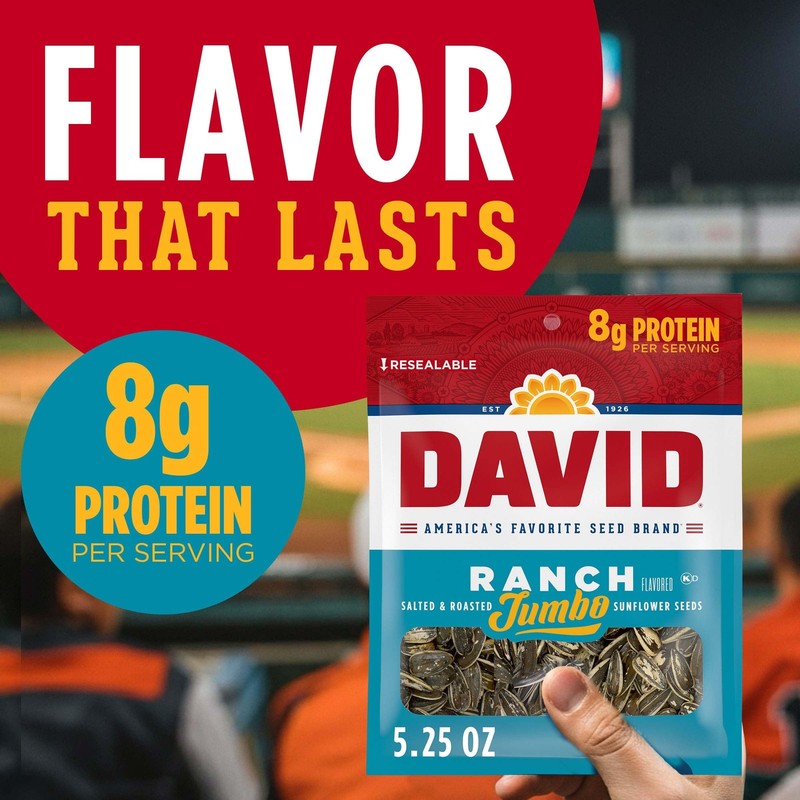 David Seeds Roasted And Salted Ranch Jumbo Sunflower Seeds Keto Friendly 5.25 gallery