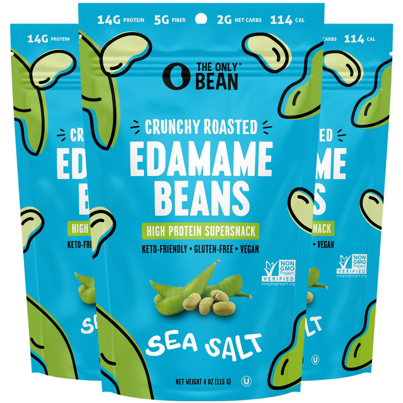 – Crunchy Roasted Edamame Beans (Sea Salt) – Keto Snacks (2G Net) – High Protein