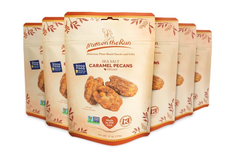Sea Salt Caramel Pecans – Vegan, Kosher, Gluten-free, GMO-free Pecan Pralines –