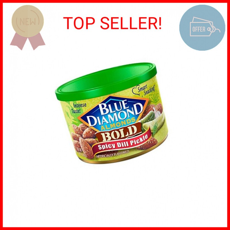 Blue Diamond Almonds Spicy Dill Pickle Flavored Snack Nuts, 6 Oz Resealable Can