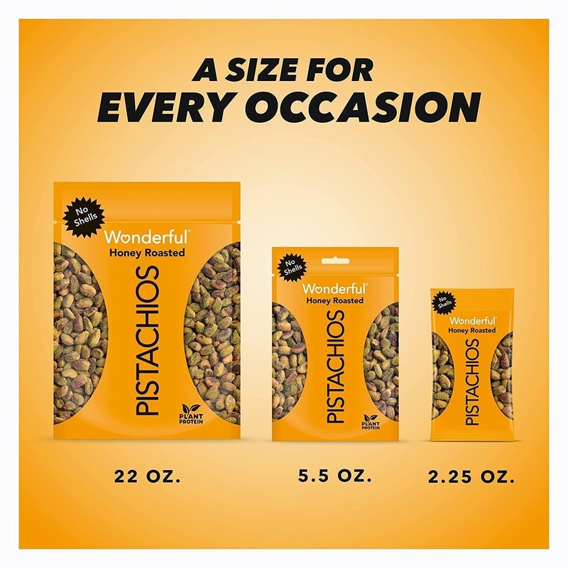 Wonderful Honey Roasted Pistachios 5.5 oz, No Shells, Healthy Sweet Snack gallery